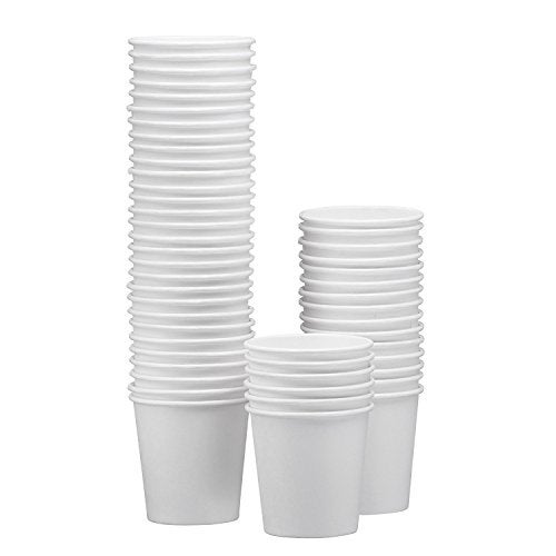 NYHI 50 Pack 8 oz White Paper Disposable Coffee Cups Hot Cold Beverage Drinking Cup for Water Juice Espresso Tea Ideal for Water Coolers Party - Image 1