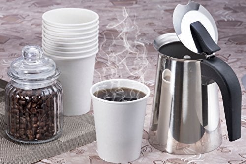 NYHI 50 Pack 8 oz White Paper Disposable Coffee Cups Hot Cold Beverage Drinking Cup for Water Juice Espresso Tea Ideal for Water Coolers Party - Image 2