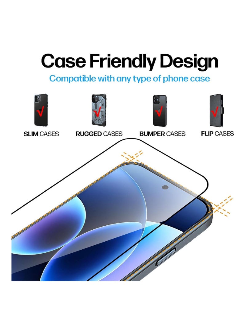 عام [3 قطع] حامي شاشة متوافق مع هاتف Xiaomi 17 Pro Max - زجاج مرن عالي النفاذية، فائق النحافة، متوافق مع الغطاء، حساسية عالية، مقاوم للخدوش، زجاج مقوى خال من الفقاعات - Image 3