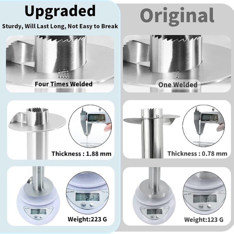 Newness Pineapple Corer and Slicer Tool, Robust Pineapple Core Remover with Upgraded Cutter & Reinforced Thicker Blade, Stainless Steel Kitchen Fruit Gadget for Diced Pineapple Rings (Grey) - Image 4