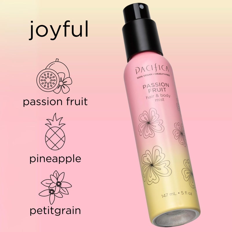 Pacifica Hair Mist Perfume & Full Body Spray for Women - Passion Fruit Body Mist Fragrance w/Pineapple, Orange Blossom, Vanilla, Sandalwood & Bergamot â€“ Alcohol-Free, Vegan & Cruelty-Free, 5 oz - Image 3