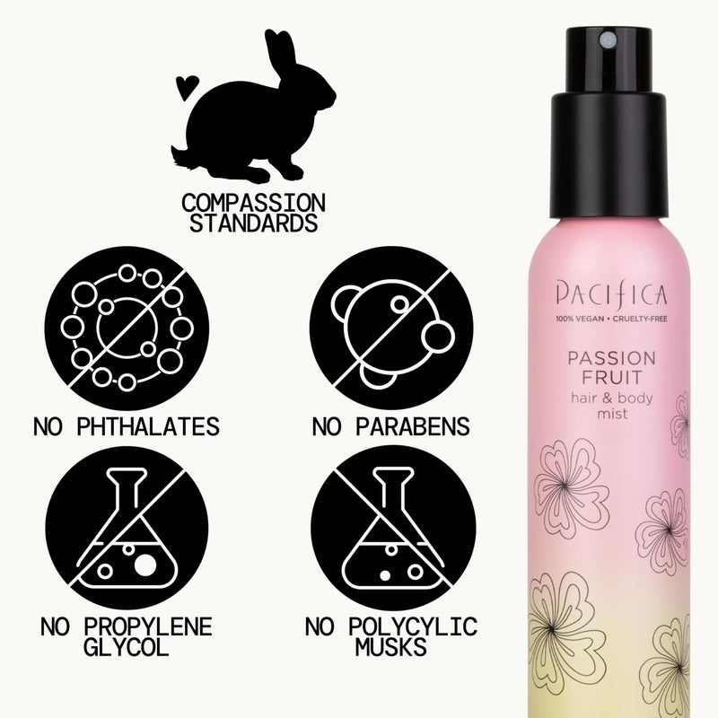 Pacifica Hair Mist Perfume & Full Body Spray for Women - Passion Fruit Body Mist Fragrance w/Pineapple, Orange Blossom, Vanilla, Sandalwood & Bergamot â€“ Alcohol-Free, Vegan & Cruelty-Free, 5 oz - Image 4