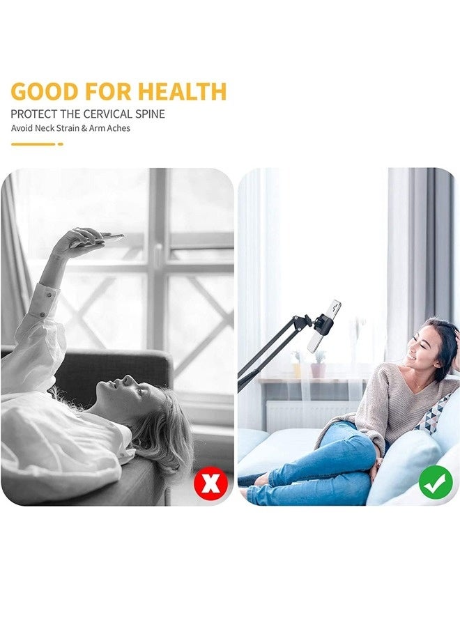 واي جي إس حامل الهاتف للسرير، حامل أجهزة لوحية للمكتب، ذراع طويل مرن بزاوية 360° مع مشبك، إكسسوارات للهواتف المحمولة والأجهزة اللوحية - Image 5