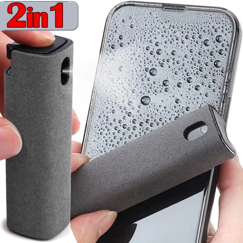 2in1 Microfiber Screen Cleaner Spray Bottle Set Mobile Phone Ipad Computer Microfiber Cloth Wipe Iphone Cleaning Glasses Wipes - Image 2
