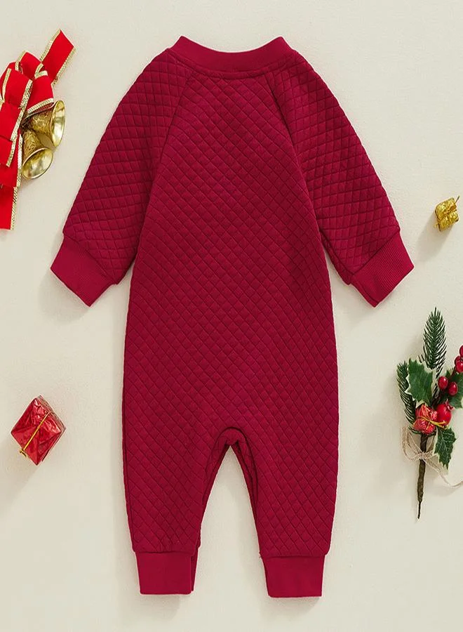 بيبي كلو Quilted Santa Red Romper for Baby’s Holiday