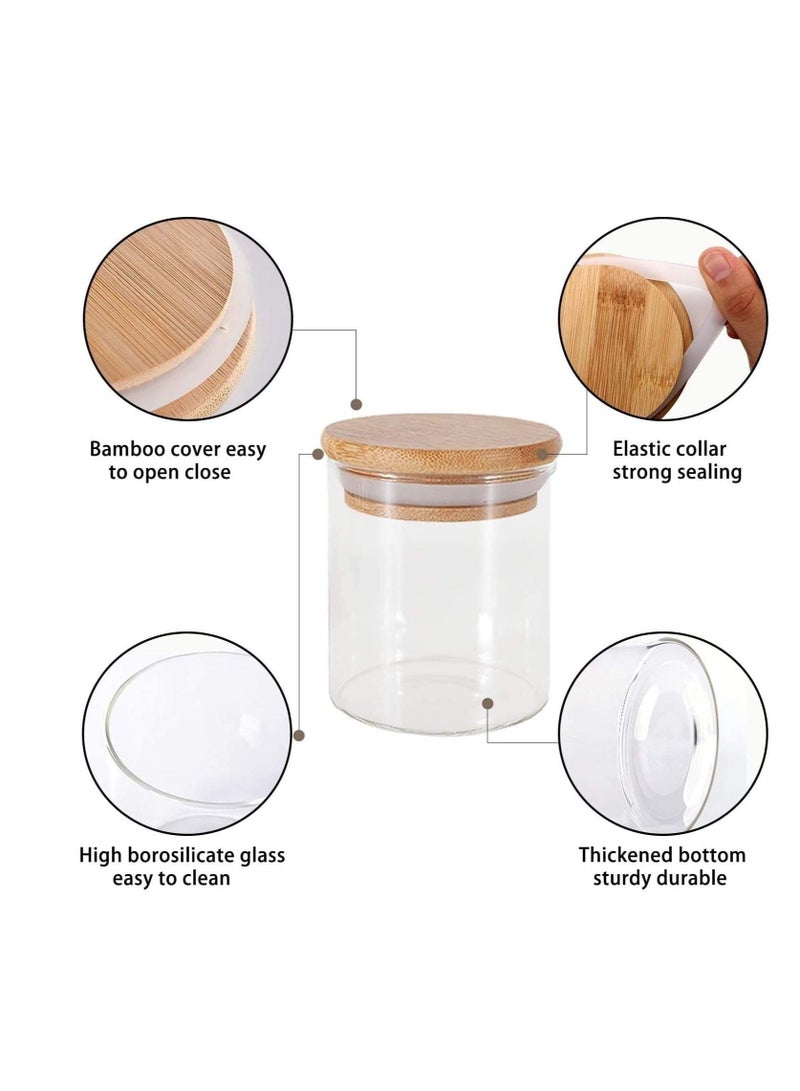 200ml Glass Jars with Bamboo Lids Silicon Ring Set of 12, Air Tight Kitchen Food Cereal Containers for Storage  - Image 4