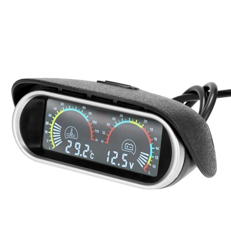2 In 1 Universal Gauge 12V/24V LCD Color Screen With Sunshine Visor - Intuitive Digital Display Anti Vibration Car Digital Gauge for 12V 24V Universal Vehicle Use - Image 1