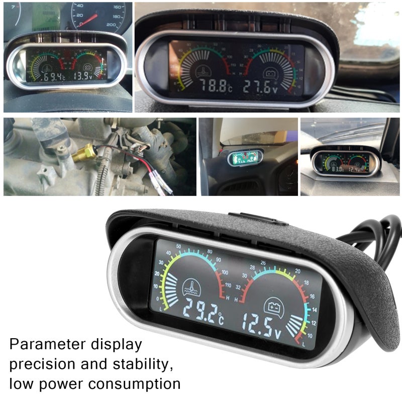 2 In 1 Universal Gauge 12V/24V LCD Color Screen With Sunshine Visor - Intuitive Digital Display Anti Vibration Car Digital Gauge for 12V 24V Universal Vehicle Use - Image 3