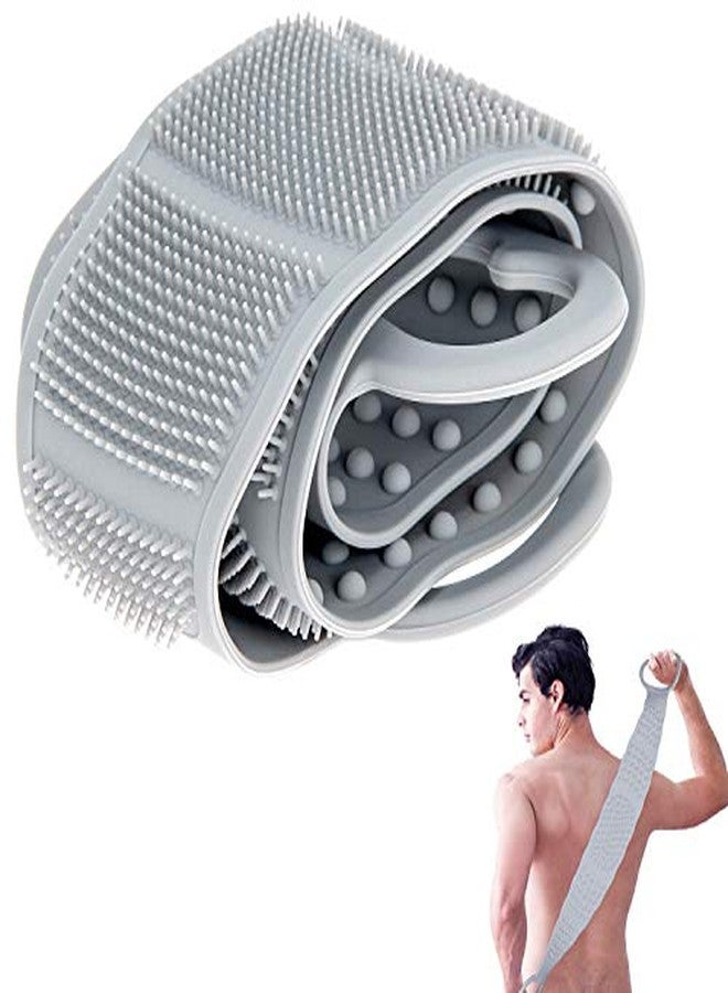 Geocell Silicone Body Back Scrubber, Double Side Bathing Brush for Skin Deep Cleaning Massage, Dead Skin Removal Exfoliating Belt for Shower(Multicolor) - Image 2