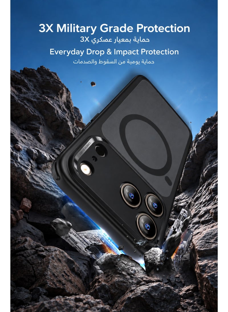SOKAD Large Viewport MagSafe Matte Black Case for iPhone 18 Pro, Full Camera Protection, Anti-Fingerprint Slim Phone Cover with Metal Buttons - Image 5
