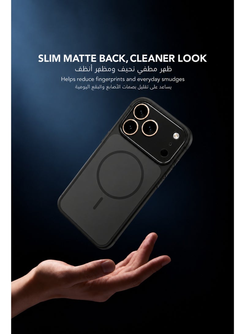 SOKAD Large Viewport MagSafe Matte Black Case for iPhone 18 Pro, Full Camera Protection, Anti-Fingerprint Slim Phone Cover with Metal Buttons - Image 4