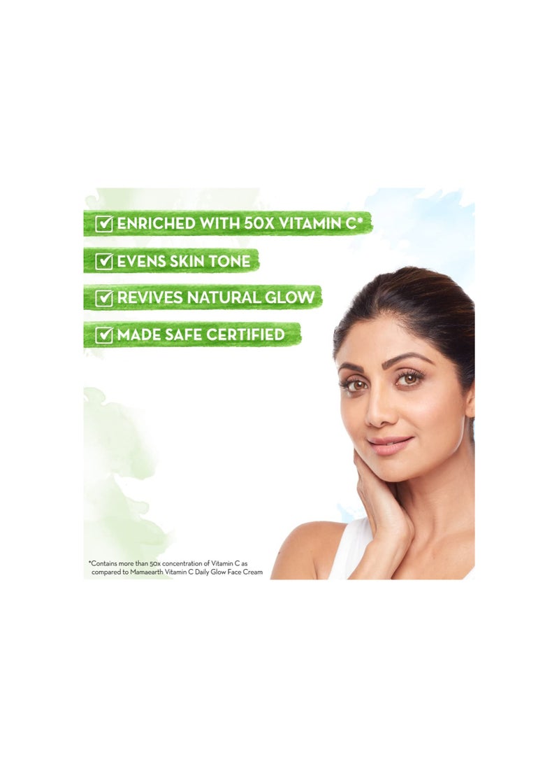 Mamaearth - Mamaearth Vitamin C Daily Glow Face Serum for Men & Women - Vitamin C Serum for Glowing Skin, Oily Skin & Dark Spots, With 50x Vitamin C -30ml - Image 1