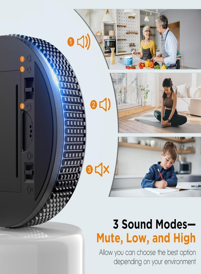 JUNVIL Upgrade Digital Kitchen Timer - Magnetic Countdown Countup Visual Pomodoro Timer with Large LED Display, 3-Preset Times (5, 15, 25), 3 Volume Levels, Ideal for Cooking, Baking and Fitness (1, Black) - Image 5