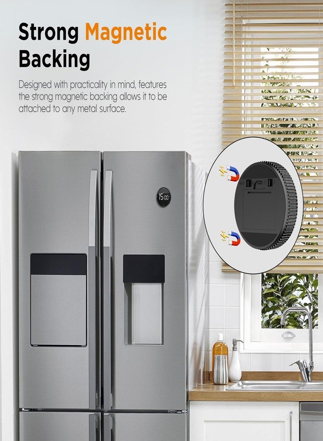 JUNVIL Upgrade Digital Kitchen Timer - Magnetic Countdown Countup Visual Pomodoro Timer with Large LED Display, 3-Preset Times (5, 15, 25), 3 Volume Levels, Ideal for Cooking, Baking and Fitness (1, Black) - Image 4