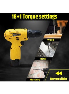 Tomahawk TOMAHAWK T7386 12V Cordless Screwdriver and Drill Machine Compact Lightweight Powerful 1350 RPM Reversible switch MultiTorque Clutch 10mm Keyless Chuck 1 x15Ah Battery  - Image 4