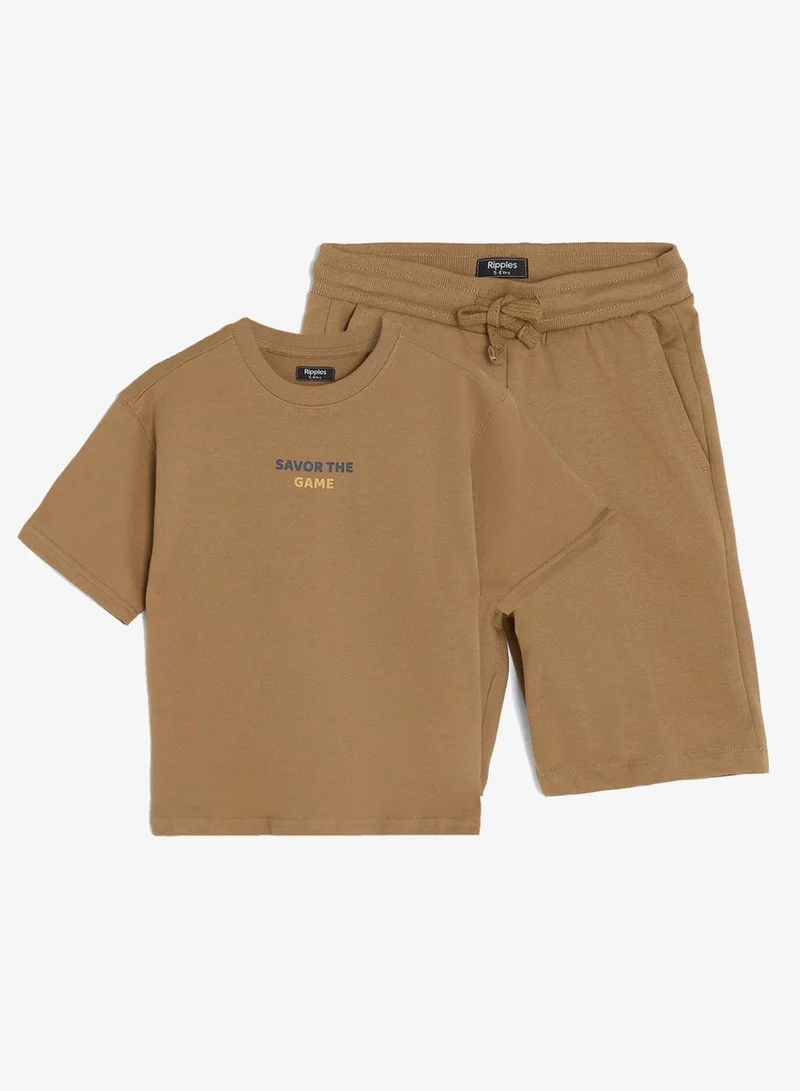 Ripples Boys Drop Shoulder T-shirt & Shorts Set
