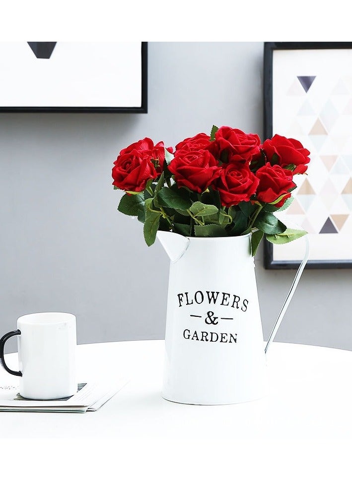 Dark Red Artificial Roses with Long Stems (10pcs) | Realistic Velvet Fake Flowers Bulk for Wedding, Party, Bridal Bouquet & Table Centerpieces - Image 5