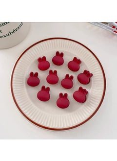 Generic Seamless Bangs Clip Delicate Mini Hair Grip Wine Red Rabbit 10 pack 
