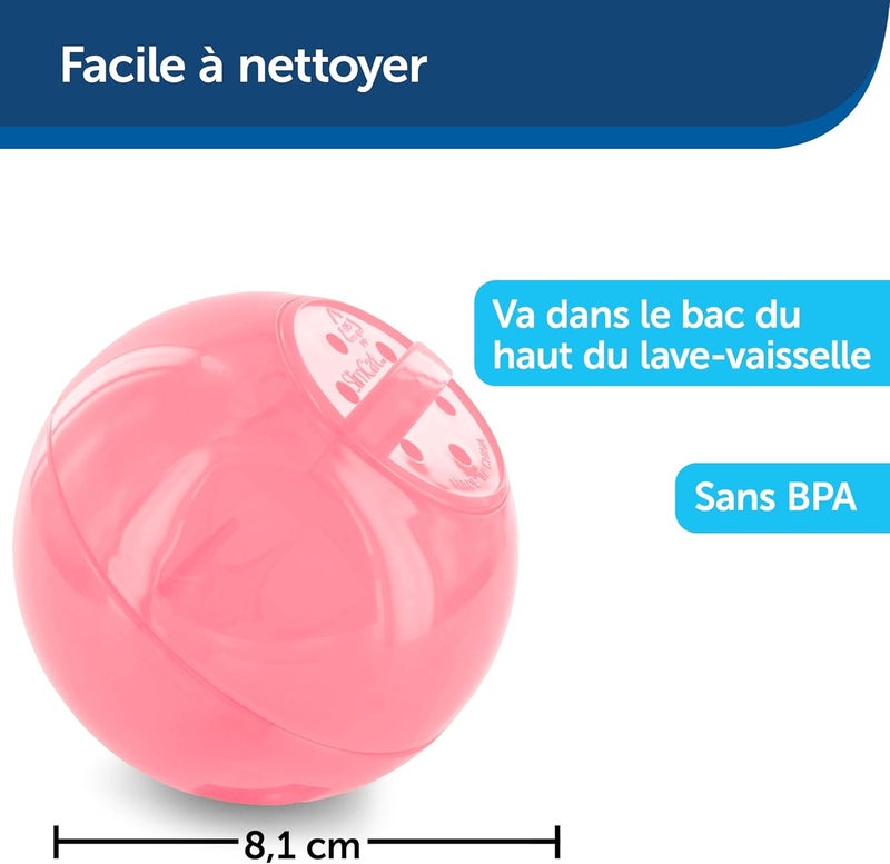 PetSafe SlimCat Interactive Feeder Ball - Pink - Adjustable Portions for Healthy Eating - Image 3