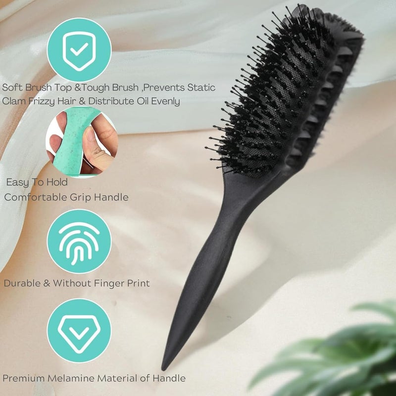 SIXHANS Bounce Curl Defining Brush for Curly Hair - Curl Brush with Ergonomic Design,Versatile Hair Tool for Detangling & Styling,Heat Resistant,Gentle on Hair Ideal for Women & Men-Black - Image 4