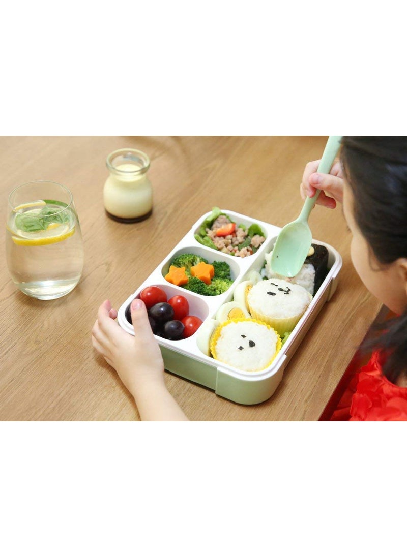 Urdhvamurti Urdhvamurti Plastic Leak Proof 4 Compartment Lunch Box Reusable Microwave Freezer Safe Food Containers with Spoon for Adults and Kids Multicolour  - Image 2