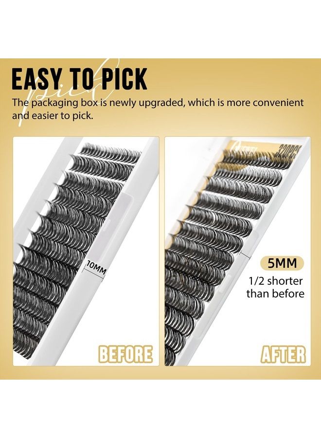 QUEWEL Lash Clusters 320Pcs Cluster Lashes 10D D Curl Lash Clusters Mix9-16mm Individual Eyelashes Clusters Wispy DIY Eyelash Extension Thin Band Soft to Use at Home (10D D Mix9-16) - Image 3