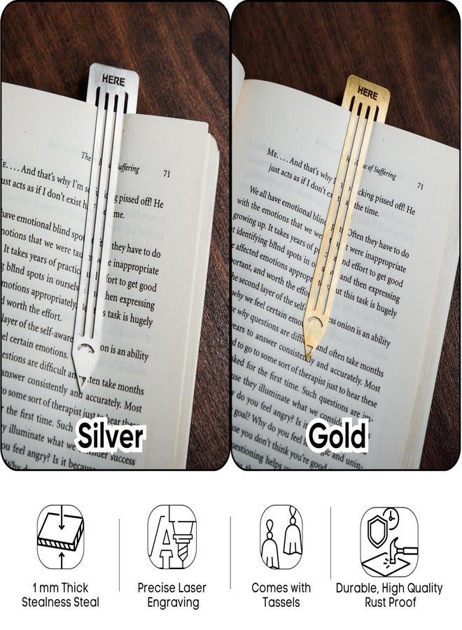 Genesis Arts Stainless Steel Bookmark Gifts | Metallic Pencil Design Bookmarks for BookReaders, Journals, Diaries, Novels Lovers | Birthday Gifting for Friends, Students, Teachers, Girlfriend - Image 3