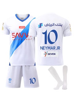 3-piece set of Riyadh New Moon Football Club 10 new 23-24 New Moon Home 10 Star+Socks Soccer Jersey