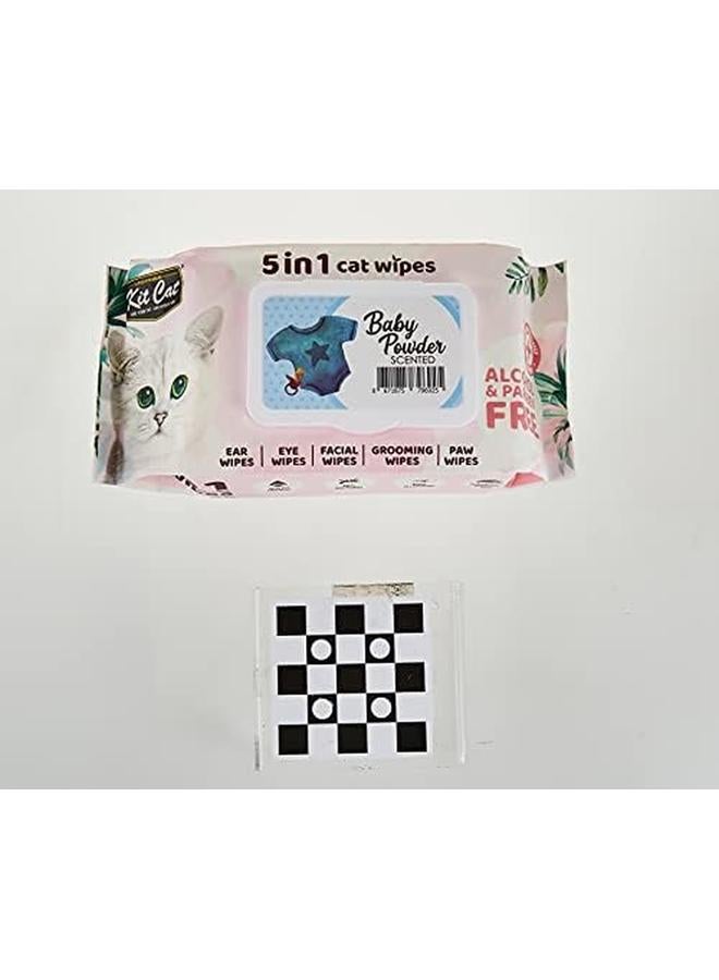 Kit Cat Wet Wipes 5 In 1 Baby Powder Scented 80 Pcs  - Image 4