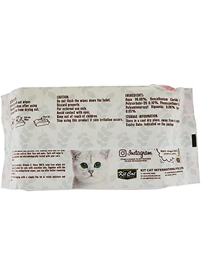 Kit Cat Wet Wipes 5 In 1 Baby Powder Scented 80 Pcs  - Image 2