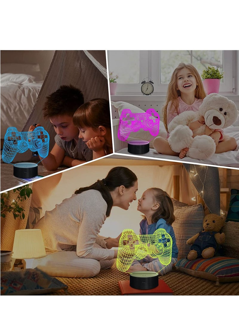 Astylway - 3D Lamp Game Handle LED RGB Optical Illusion Night Light Black - Image 1