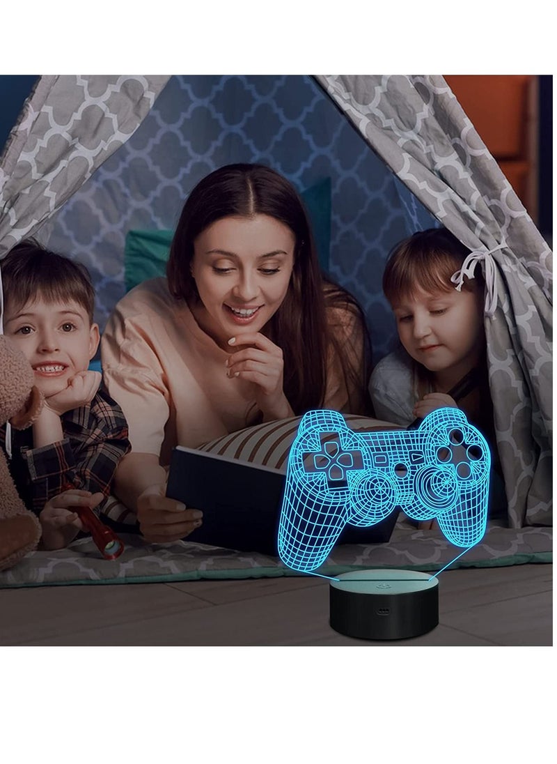 Astylway - 3D Lamp Game Handle LED RGB Optical Illusion Night Light Black - Image 1
