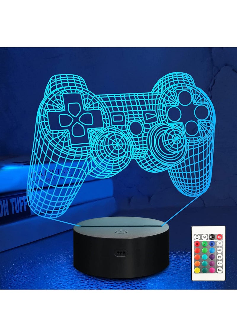 Astylway - 3D Lamp Game Handle LED RGB Optical Illusion Night Light Black - Image 1