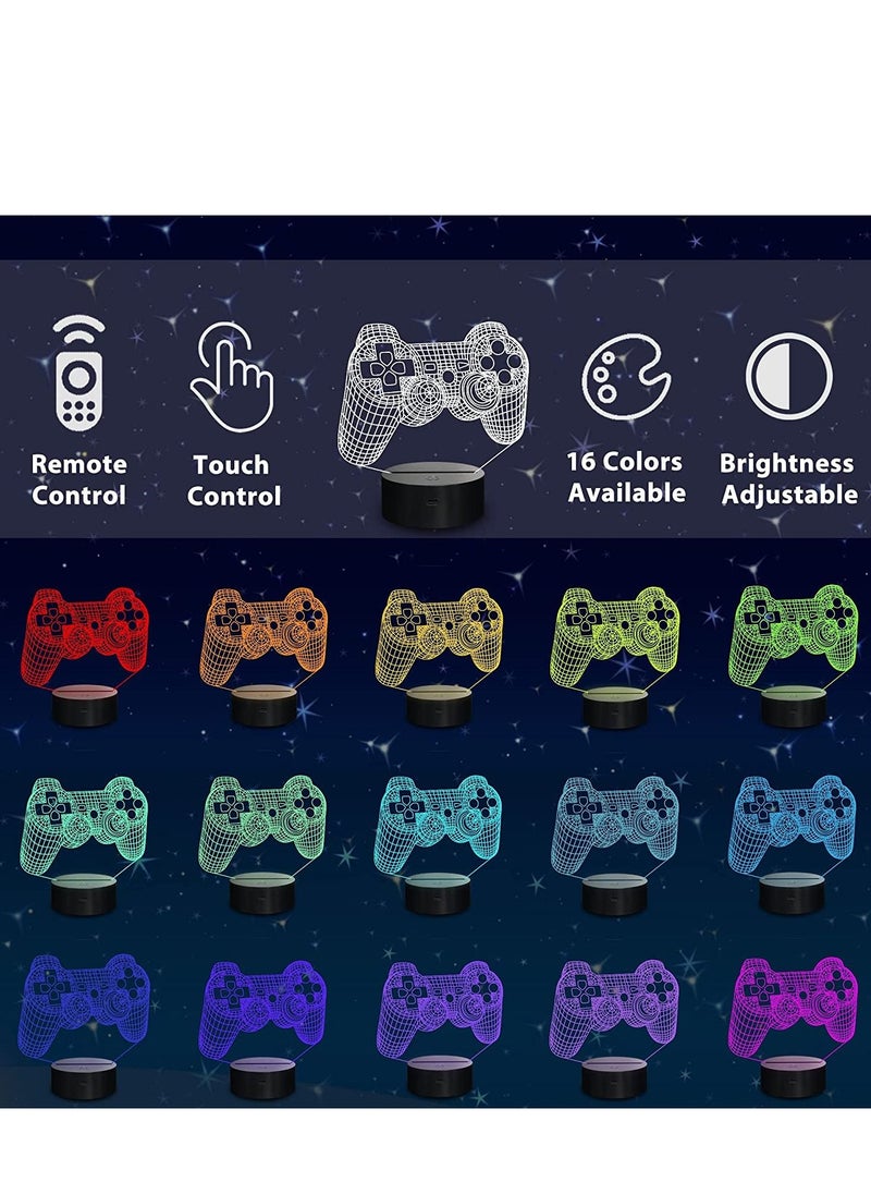 Astylway - 3D Lamp Game Handle LED RGB Optical Illusion Night Light Black - Image 1