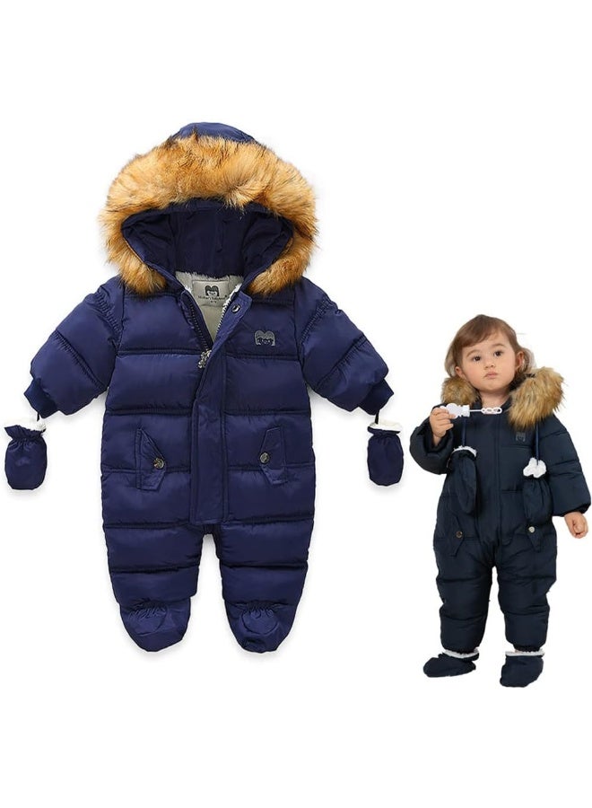 XIFAMNIY Baby Girls and Boys Snowsuit Winter suits Jumpsuit Outwear Hooded Footie Snow suits - Image 1