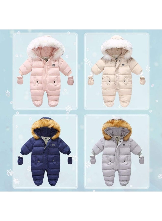 XIFAMNIY Baby Girls and Boys Snowsuit Winter suits Jumpsuit Outwear Hooded Footie Snow suits - Image 5