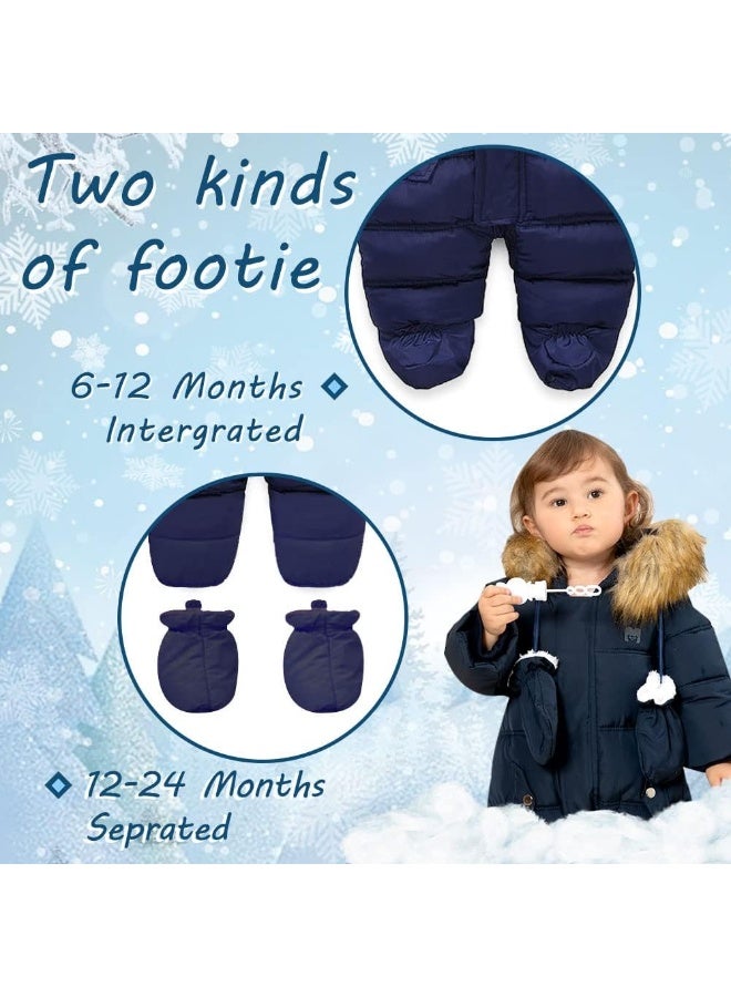 XIFAMNIY Baby Girls and Boys Snowsuit Winter suits Jumpsuit Outwear Hooded Footie Snow suits - Image 2