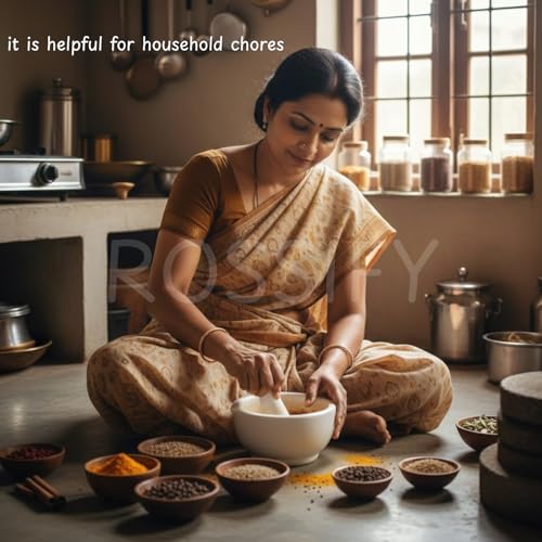 Rossify Kharal Pestle/Amam Dasta/Okhli Set – Perfect for Grinding Spices & Medicines (White, 5 Inch) - Image 4