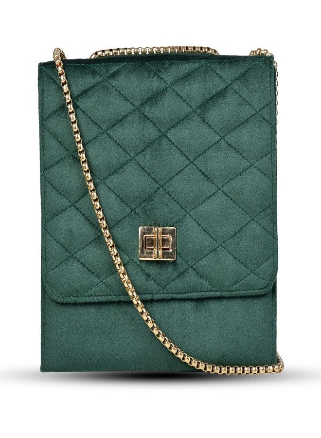 MARKQUES Green Quilted Sling Bag For Womens - Image 1