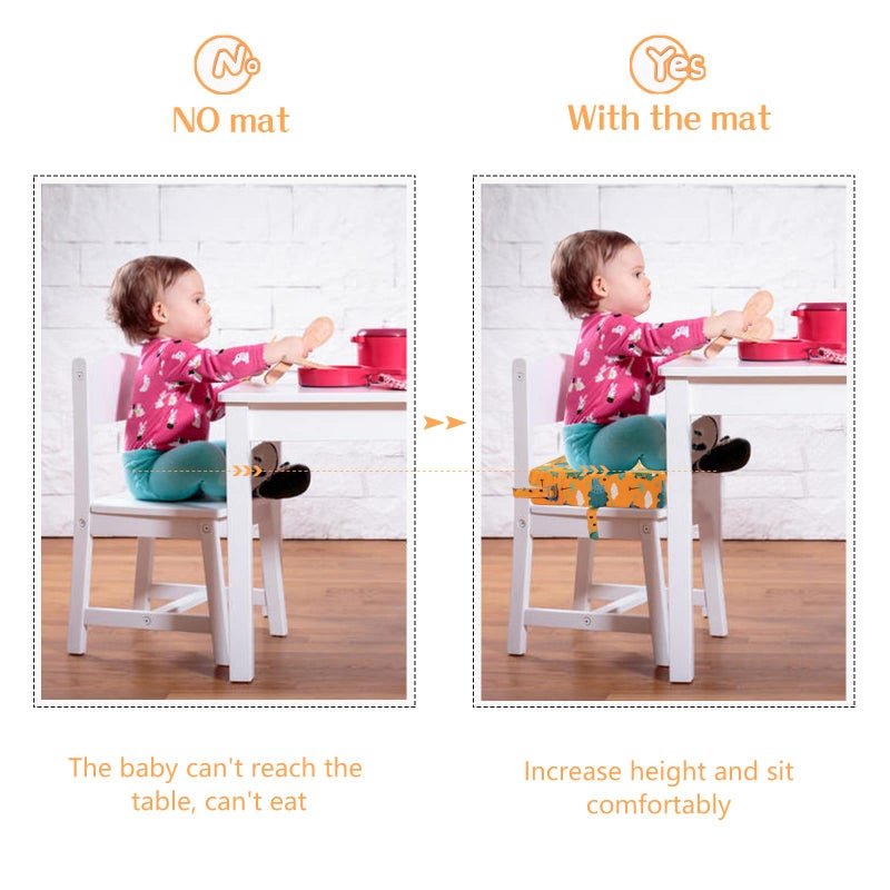SMZCTYI Toddler Booster Seat for Dining Table Kitchen Chair, Stronger Support Double Safe Straps Portable Booster Seat Dining Toddler, High Cushion for Travel Home with Non-Slip Bottom (Orange) - Image 2