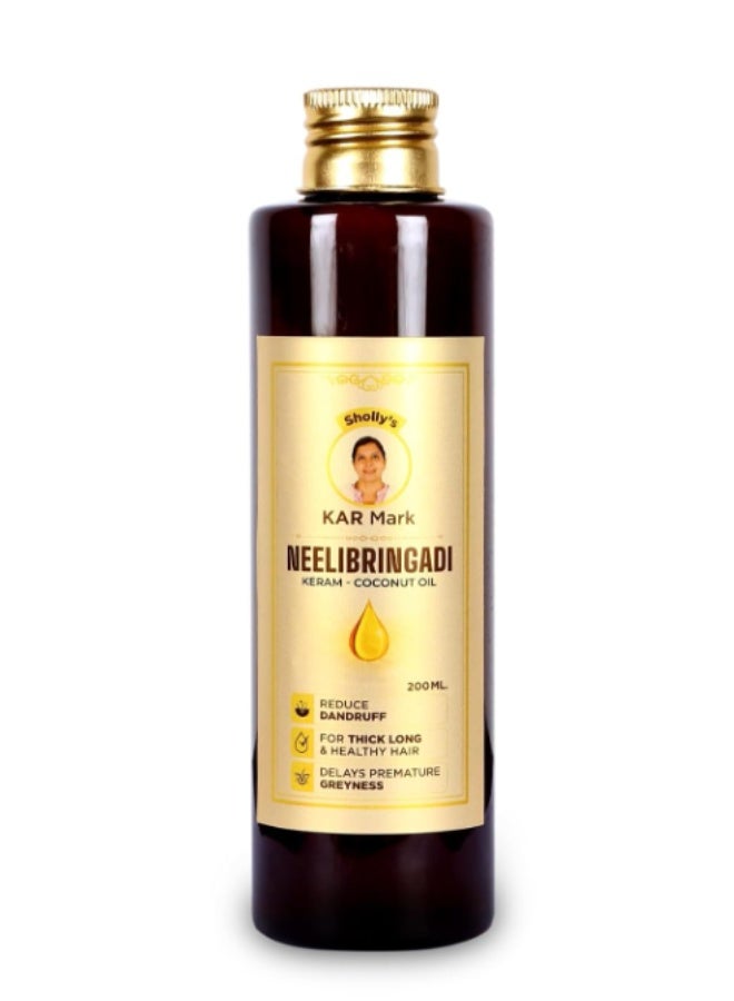 KAR MARK Neelibringadi Keram Coconut Oil 200 ml – Ayurvedic Hair Growth Formula with Neeli, Bhringaraj & Amla for Hair Fall Control, Dandruff Care & Premature Greying Prevention - Image 1