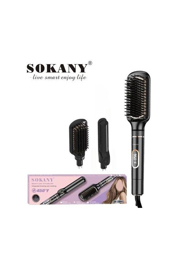 sokany SK-15044 Digital Hair Brush Comb + Iron 2 in 1  - Image 2
