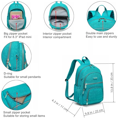 AOTIAN Small Size Backpack, Durable Lightweight Daypack for Women Girls & Boys Hiking Travel Sports, Lake Blue - Image 3