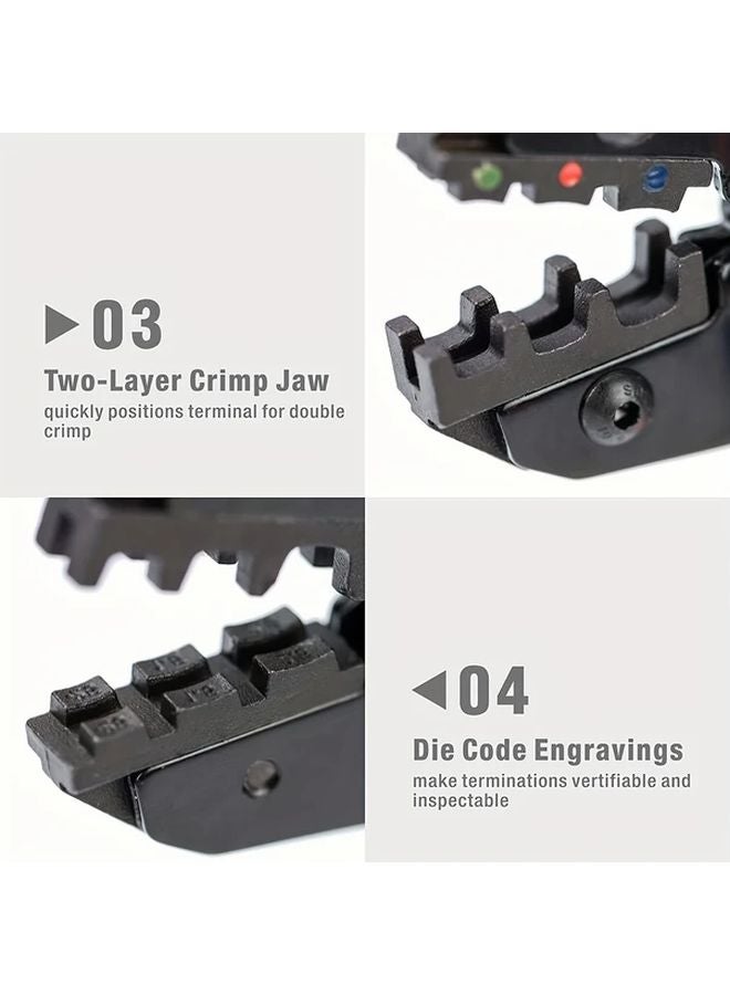 Terminal Crimping Pliers Set With 280pcs Insulated Butt Bullet Spade Fork Ring Connectors - Image 5