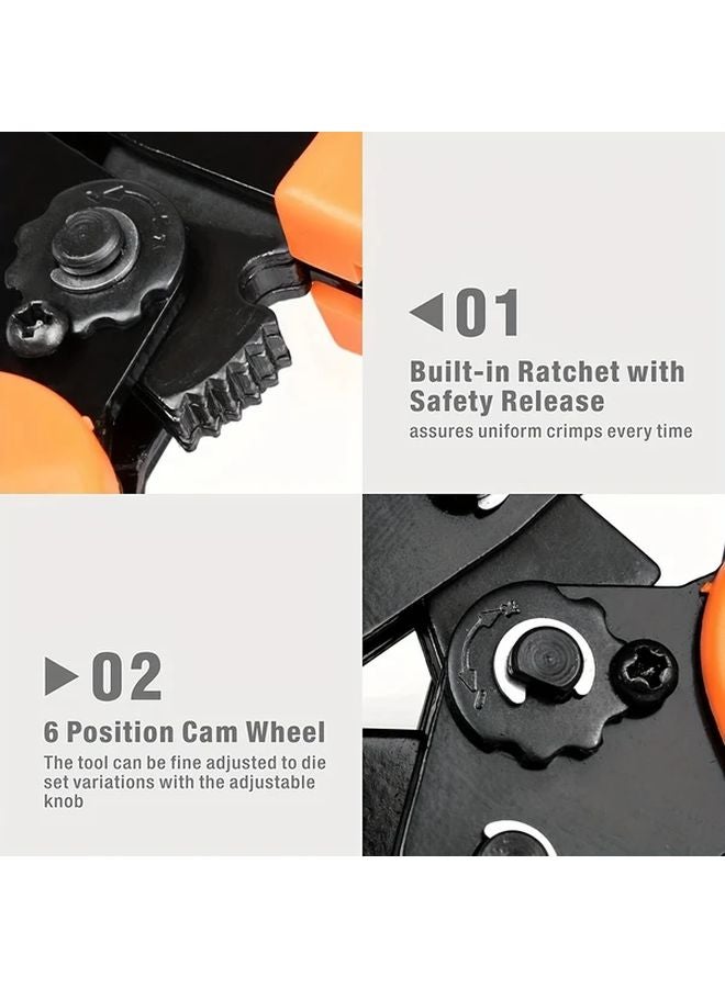 Terminal Crimping Pliers Set With 280pcs Insulated Butt Bullet Spade Fork Ring Connectors - Image 4