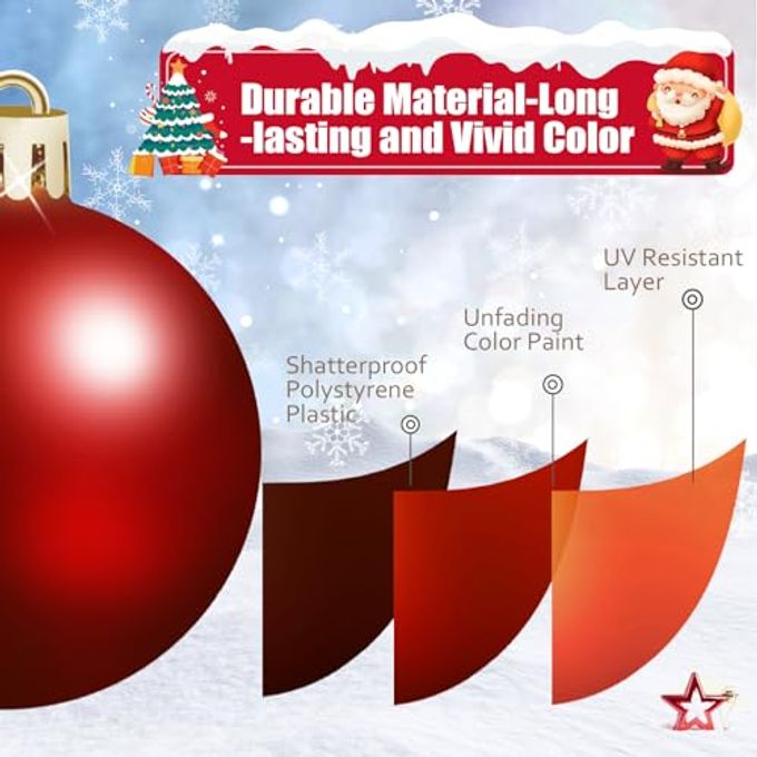 TranquilBliss Christmas Ball Ornaments 24pcs 2.5-Inch Tree Decorations Ideal for Xmas Tree, Holiday Party, Wreath & Tabletop Decor (Red) - Image 5