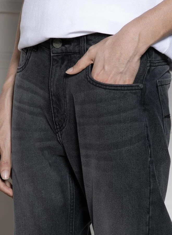 Dennis Lingo  Men'S Dark Grey 100% Cotton Denim Full Length Relaxed Jeans for Men | Best Price UAE