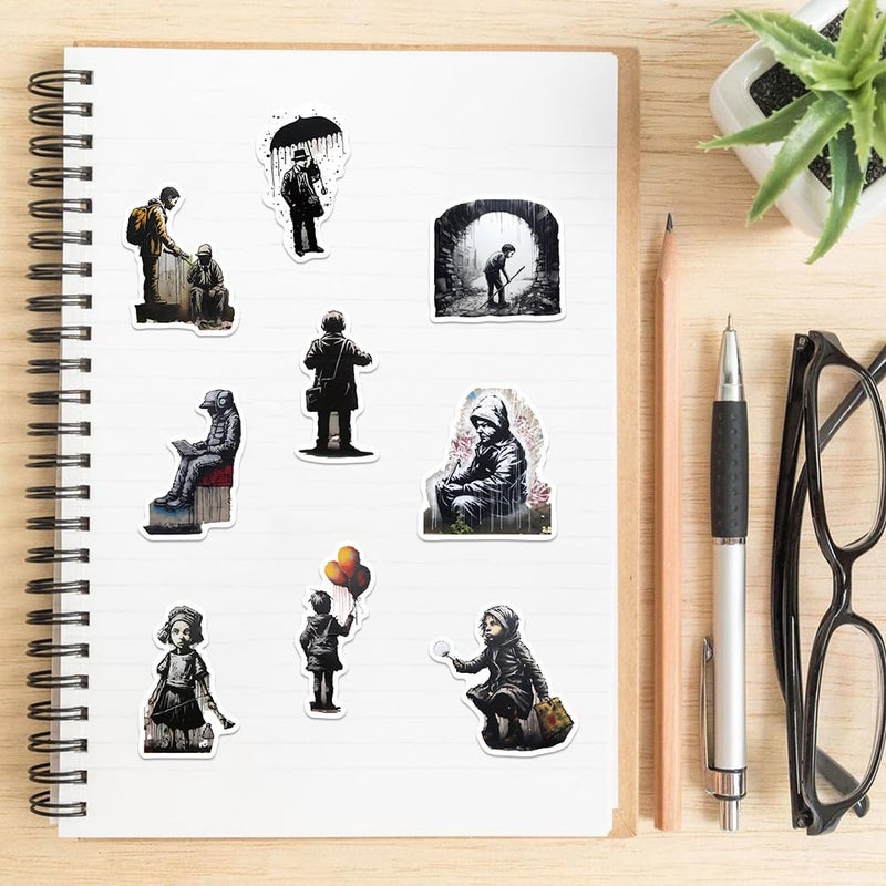 PIGBIT 50Pcs Abstract Street Art Stickers - Waterproof Vinyl Funny Graffiti Decals for Scrapbooks,Laptop,Water Bottle,Luggage,Bumper - Image 5