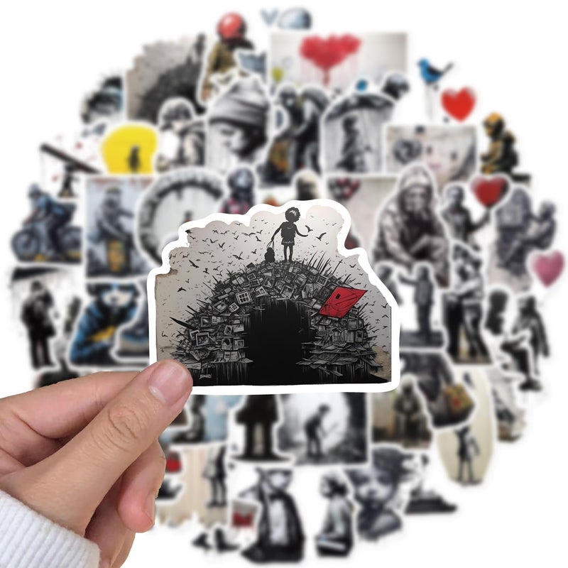 PIGBIT 50Pcs Abstract Street Art Stickers - Waterproof Vinyl Funny Graffiti Decals for Scrapbooks,Laptop,Water Bottle,Luggage,Bumper - Image 2
