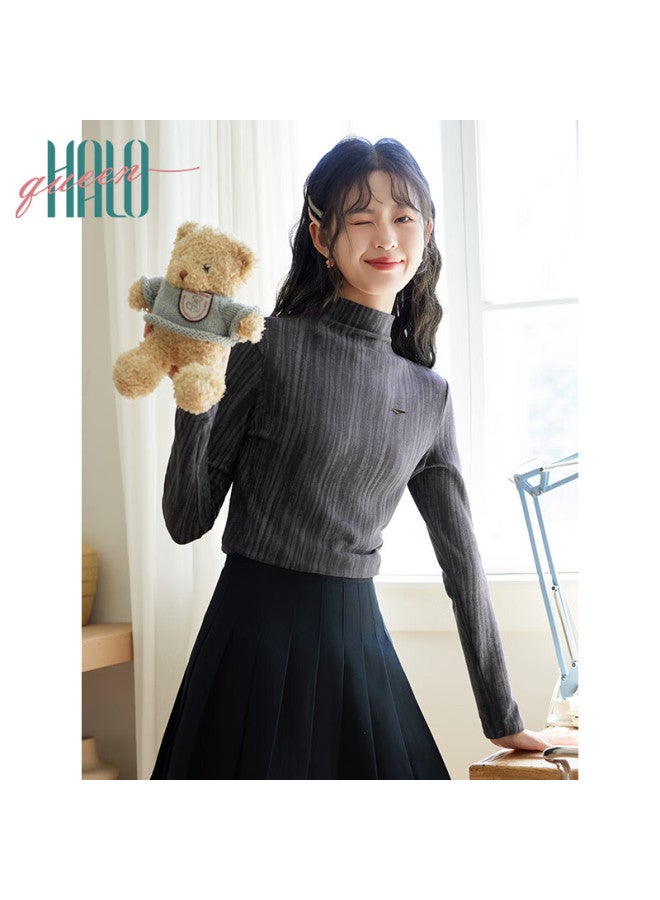 HALOQUEEN Halo Queen Fleece-lined Tie-dye Half Turtleneck Knit Pullover Top For Women H144s3003 - Image 5